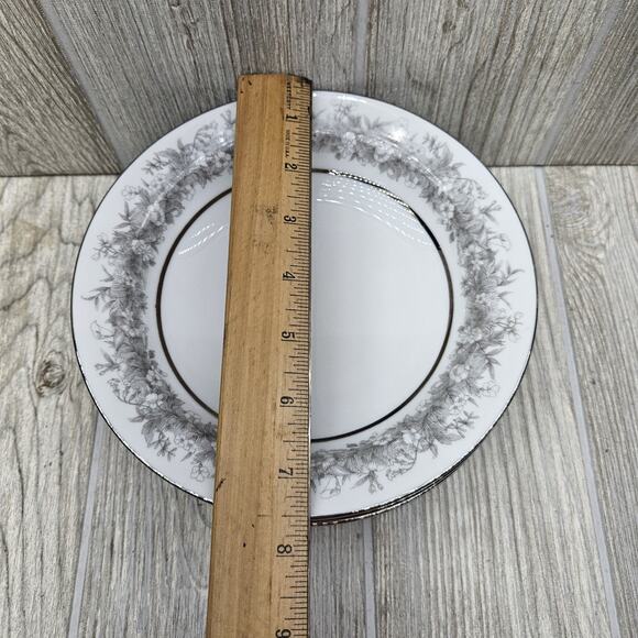 Set Of 4 Sango Florentine Rim Soup Bowl 7 5/8" Vintage Japan Platinum Trim - Picture 4 of 7